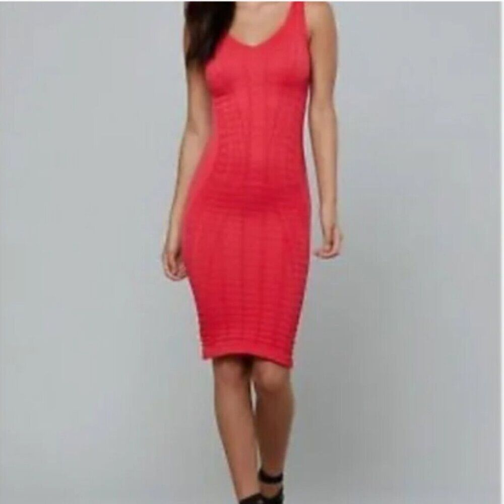 BEBE Textured Bodycon Dress Sweetheart Neck Teaberry Size Small Petite NEW